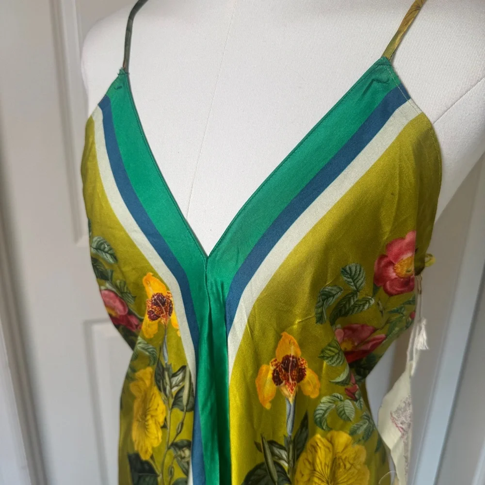 Aratta Silent Journey French Riviera Tasseled Floral Dress Large NWT $190 - Picture 3 of 10